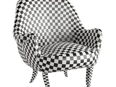 Poltrona Cirkus de veludo dos anos 1950 de Carl Malmsten Modelo 3D