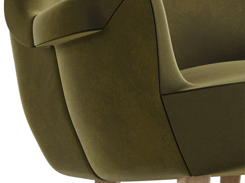 Poltrona Cirkus de veludo dos anos 1950 de Carl Malmsten Modelo 3D