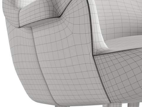 Velvet Cirkus Armchair 1950s by Carl Malmsten 3Dモデル