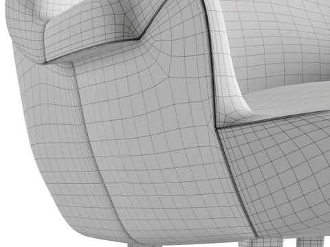 Poltrona Cirkus de veludo dos anos 1950 de Carl Malmsten Modelo 3D