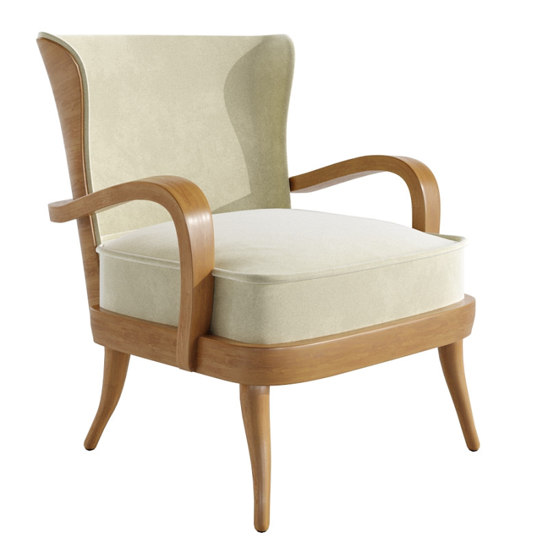 Werner West Open Armchair by Circa 1930s 3D Модель .c4d .max .obj .3ds .fbx .stl .blend 