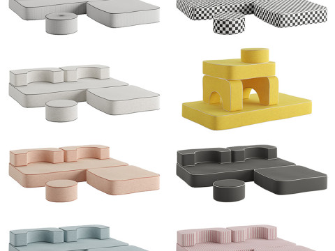 The Modular Pillow Stack Sofa by Business and Pleasure Modèle 3D