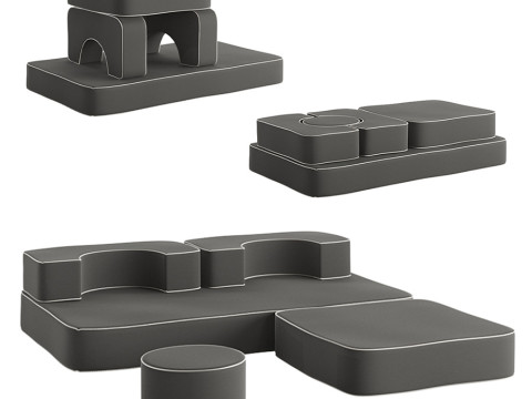The Modular Pillow Stack Sofa by Business and Pleasure Model 3D