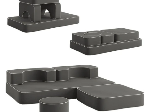 The Modular Pillow Stack Sofa by Business and Pleasure 3D Model