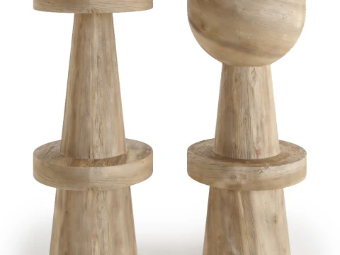Handmade Wooden Stoolbar 3D Model