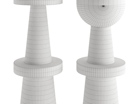 Handmade Wooden Stoolbar 3D Model