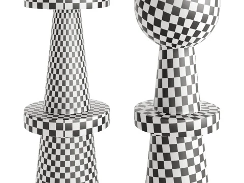 Handmade Wooden Stoolbar 3D Model