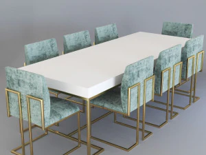Dining table01 3D Model