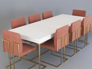 Dining table01 3D Model