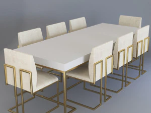 Dining table01 3D Model