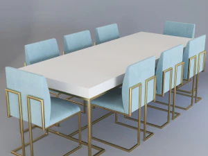 Dining table01 3D Model