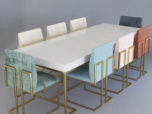 Dining table01 3D Model