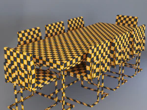 Dining table01 3D Model