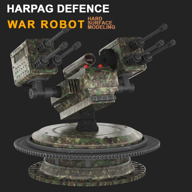 Harpag Defence Robot 3D 모델 .c4d .max .obj .3ds .fbx .stl .blend 