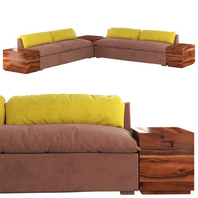 Grant Sectional Sofa Modèle 3D .c4d .max .obj .3ds .fbx .stl .blend 