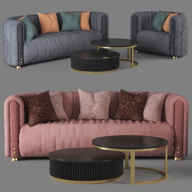 Artemest Sofa Model 3D .c4d .max .obj .3ds .fbx .stl .blend 