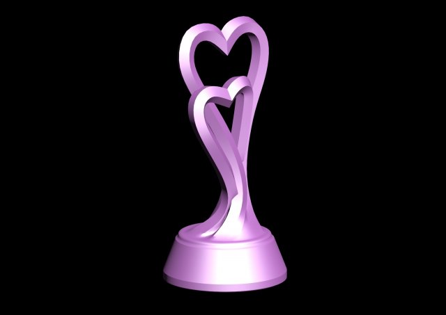 3D printable heart statuette Model Cetak 3D .c4d .max .obj .3ds .fbx .stl .blend 