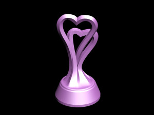 3D printable heart statuette Model Cetak 3D