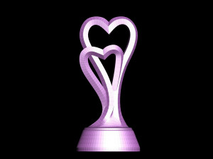 3D printable heart statuette Model Cetak 3D
