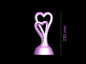 3D printable heart statuette Model Cetak 3D