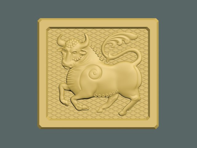 Bull bas-relief 3D Принт Модель .c4d .max .obj .3ds .fbx .stl .blend 