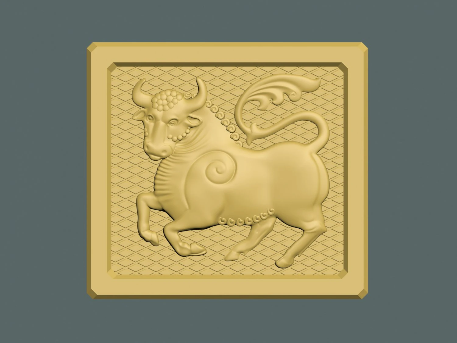 Bull bas-relief 3D Print Model .c4d .max .obj .3ds .fbx .stl .blend