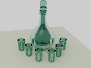 Bottle with glasses 3D Model