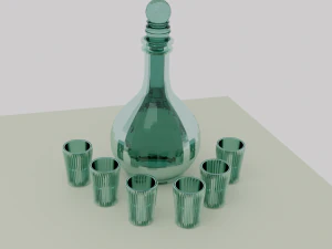 带眼镜的瓶子 3D 模型