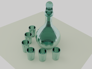 Bottle with glasses Modelo 3D