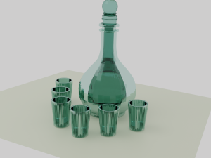 Bottle with glasses Modelo 3D