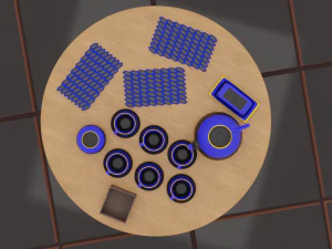 Servi&ccedil;o de ch&aacute; Noite Azul Modelo 3D