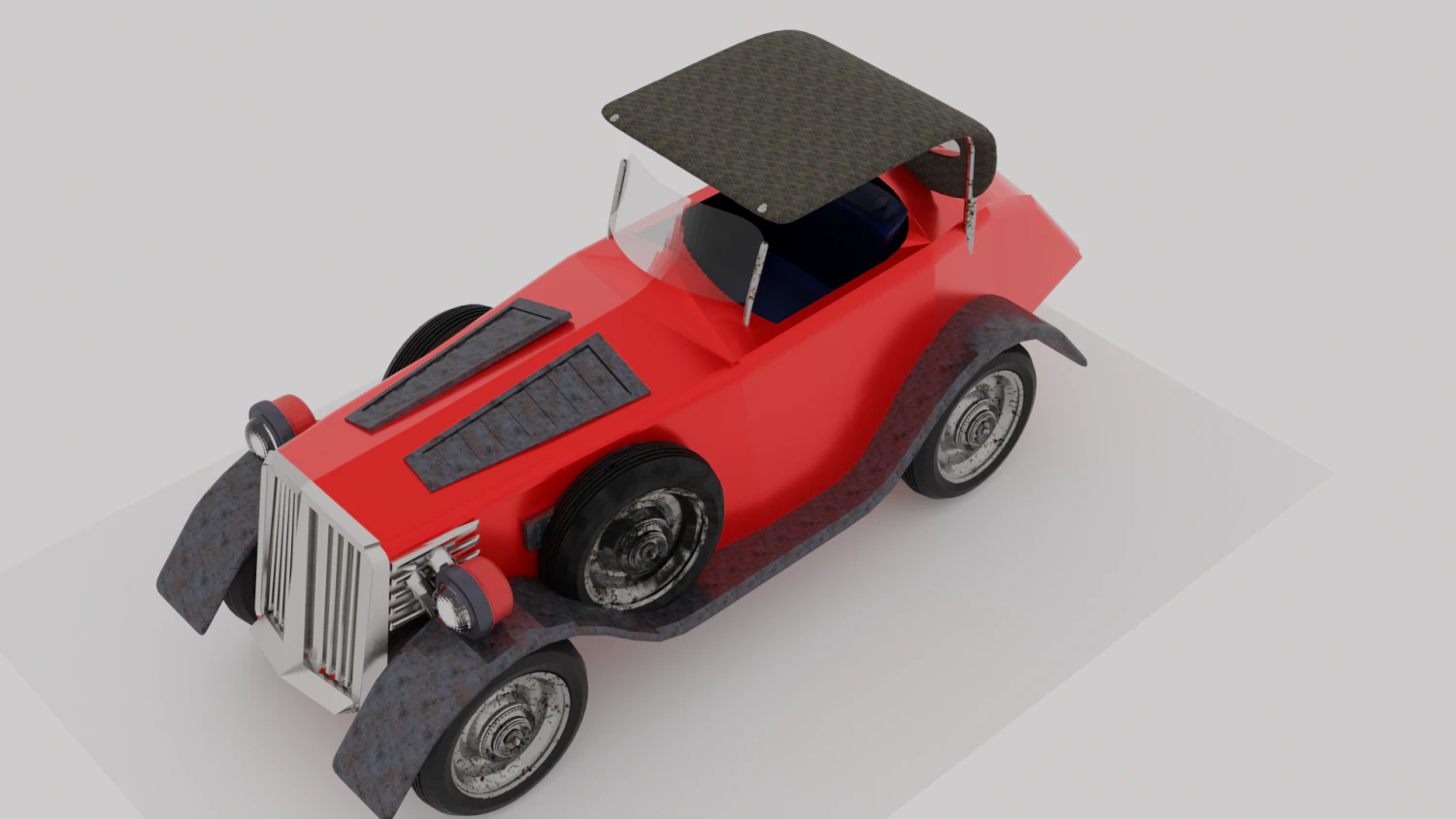 Antique car 3D Model .c4d .max .obj .3ds .fbx .stl .blend 