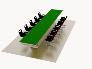 Bartable with barchairs Model 3D