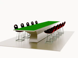 Bartable with barchairs 3D Model