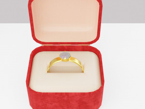 Golden Ring in Velvet Present box 3D मॉडल