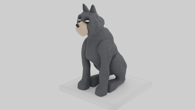 FLuffy Dog 3D Модель .c4d .max .obj .3ds .fbx .stl .blend