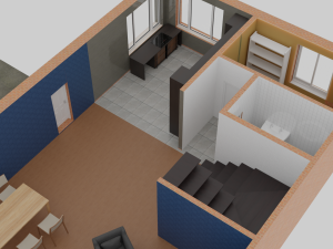 Large family house exterior and interior design 3D Model