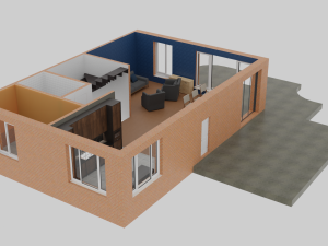 Large family house exterior and interior design 3D Model
