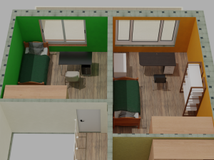 Large family house exterior and interior design 3D Model