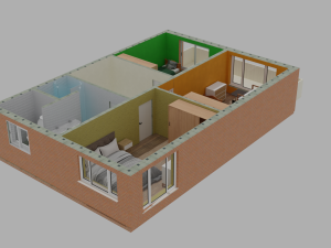 Large family house exterior and interior design 3D Model