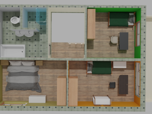 Large family house exterior and interior design 3D Model