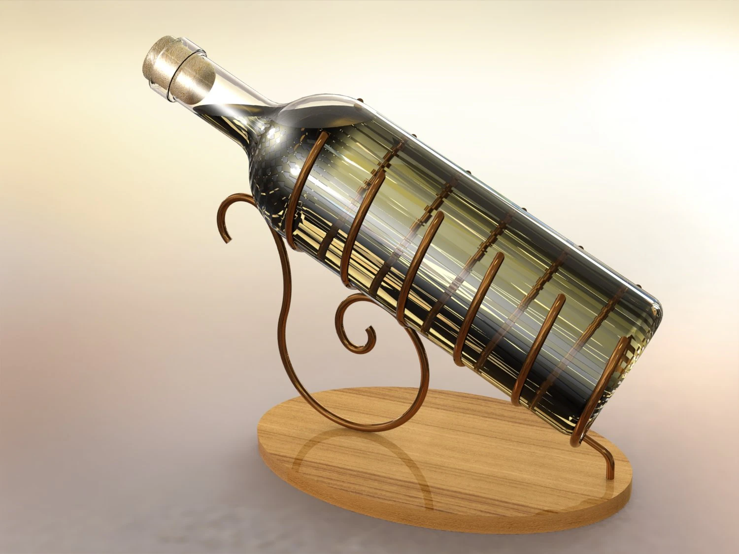 Bottle holder 3D 3D Model .c4d .max .obj .3ds .fbx .stl .blend 