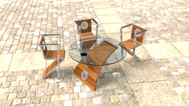 Traditional dinner table 3D 模型 .c4d .max .obj .3ds .fbx .stl .blend 