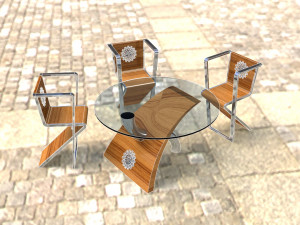 Traditional dinner table 3D मॉडल