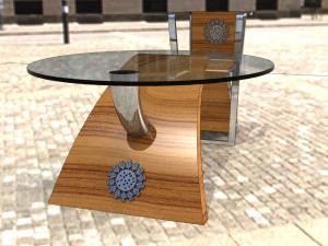 Traditional dinner table 3D Model