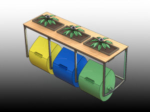 3 Recycling Containers Model 3D