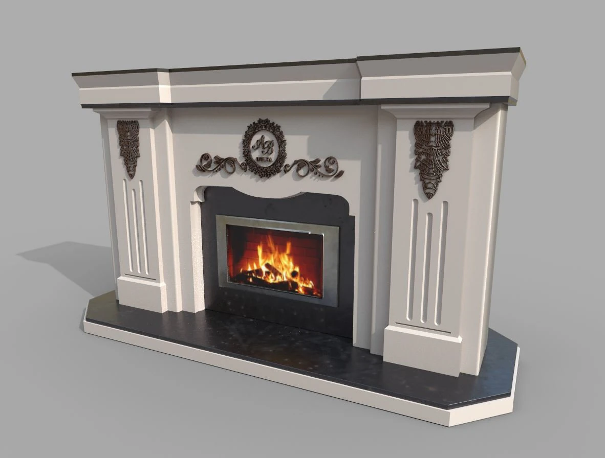 Fireplace 3D Model .c4d .max .obj .3ds .fbx .stl .blend 