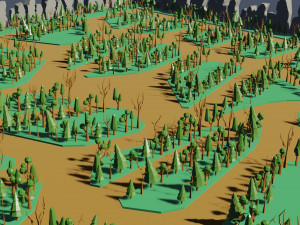 Low poly map for game 3D Модель