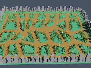 Low poly map for game 3D Model