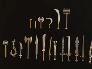 Коллекция мечей для игр 3D Модель